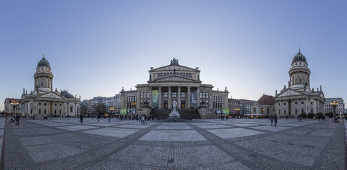 Germany, Berlin, panoramic view of Gendarmenmarkt in the evening - PVCF000481