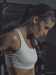 Portrait of a female athlete in gym - MADF000479