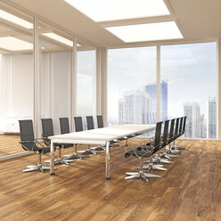 Modern conference room with parquet, 3D Rendering - UWF000581