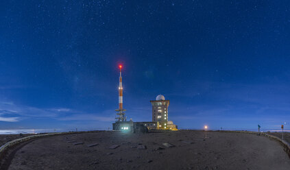 Germany, Saxony-Anhalt, Harz National Park, starry sky over Brocken Plateau in the morning - PVCF000523