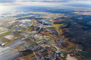 Germany, Bavaria, aerial view of Wolfratshausen in winter - PEDF000077