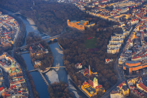 Germany, Bavaria, Munich, Maximilianeum and Mullersches Volksbad at Isar river - PEDF000086