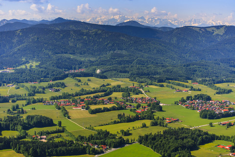 Deutschland, Bayern, Luftbild von Bad Tolz, lizenzfreies Stockfoto