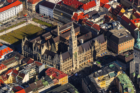 Germany, Bavaria, Munich, Old Townhall and Marienplatz stock photo