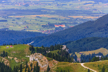 Germany, Bavaria, Brauneck mountain and Benediktbeuern monastery - PEDF000050