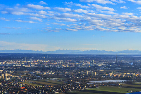 Germany, Bavaria, Munich, Cityscape with Alps in background - PEDF000123