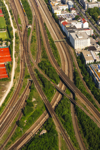 Deutschland, Bayern, München, Laim, Bahnübergänge, lizenzfreies Stockfoto