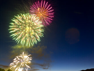 Switzerland, Stein am Rhein, Fireworks on National day - MSF004707