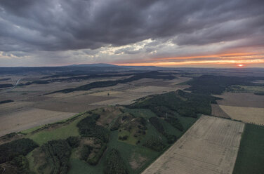 Germany, aerial view of Nothern Harz foreland with Harz low mountain range in the background - PVCF000583