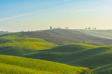 Italy, Tuscany, Val d'Orcia, view to rolling landscape - LOMF000034