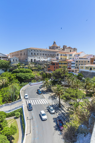 Spain, Balearic Islands, Menorca, Mao, View to Claustre del Carme and Costa de ses Voltes stock photo