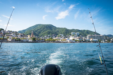 Mexico, Puerto Vallarta Fishing boat leaving the Banderas Bay - ABAF001899