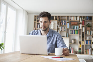 Man at home using laptop - RBF003509