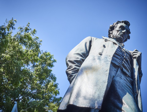 USA, Illinois, Chicago, Lincoln Park, Statue von Abraham Lincoln, lizenzfreies Stockfoto