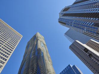 USA, Illinois, Chicago, High-rise buildings, Aqua Tower, from below - DISF002173