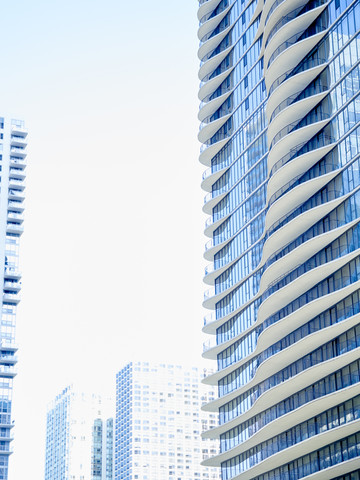 USA, Illinois, Chicago, Hochhaus, Fassaden, Aqua Tower rechts, lizenzfreies Stockfoto