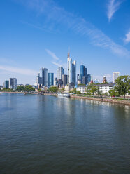 Germany, Hesse, Frankfurt, Skyline of financial district, Main river - AMF004160