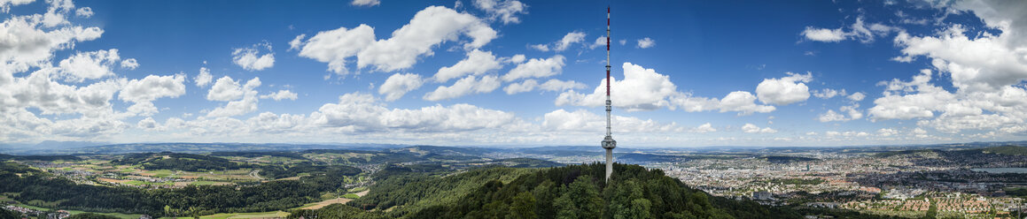 Schweiz, Kanton Zürich, Zürich, Panoramablick mit Fernmeldeturm - BZF000203