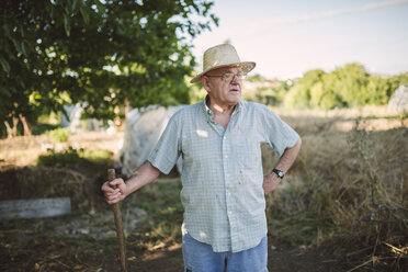 Portrait of farmer wearing straw hat - RAEF000401