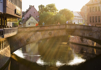 Germany, Nuremberg, Fleisch Bridge over Pegnitz River - SIEF006744