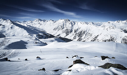 Austria, Tyrol, Ischgl, winter landscape in the mountains - ABF000670