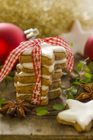 Stack of cinnamon stars stock photo