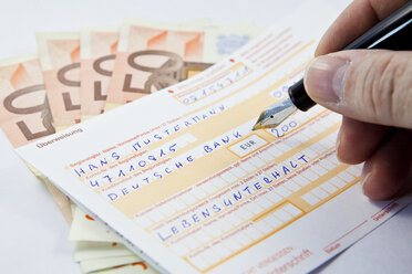 Cash, 50 Euro notes, remittance slip - AMF004214