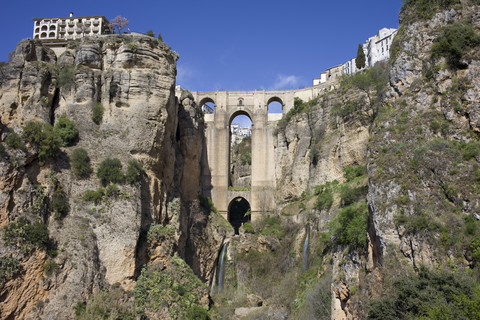 Spanien, Andalusien, Ronda, Puente Nueve bei El Tajo, lizenzfreies Stockfoto