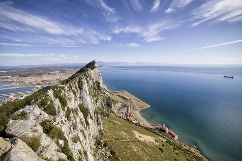 Gibraltar, Blick vom Felsen auf das Mittelmeer - ABOF000038