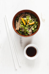 Bowl of miso soup with carrots, champignons and savoy - EVGF002252