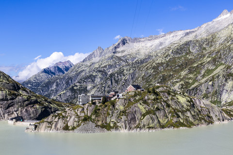 Schweiz, Berner Oberland, Grimsel Hospiz am Grimselsee, lizenzfreies Stockfoto