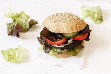 Homemade veggie burger, mushroom lentil fritter - EVGF002388