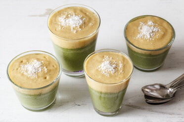 Grüne Smoothies, Dessert mit Vanillesoße, Rohkost - EVGF002264