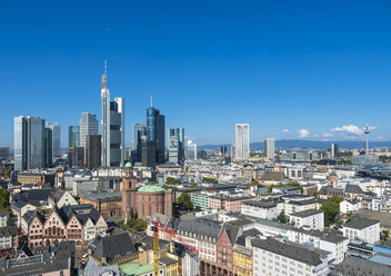 Deutschland, Hessen, Frankfurt am Main, Stadtansicht mit Skyline des Finanzviertels - AMF004249