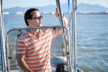 Mexico, Puerto Vallarta, man on a boat - ABAF001931