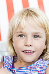 Portrait of smiling blond girl - JFEF000725