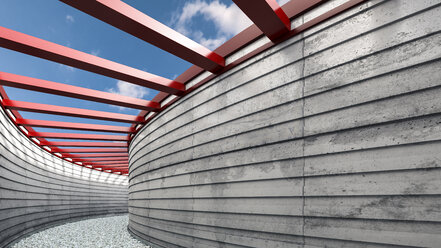 Passageway covered with pebbles, 3D Rendering - UWF000620