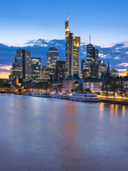 Germany, Frankfurt, River Main, skyline of finanial district in background - AMF004315