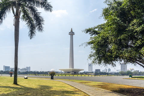 Indonesien, Jakarta, Merdeka-Platz, Nationaldenkmal Monas, lizenzfreies Stockfoto