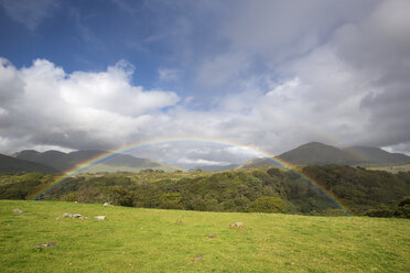 Irland, Grafschaft Galway, Connemara National Park, Regenbogen - ELF001622