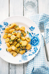 Plate of homemade pumpkin gnocchi with sage - IPF000248