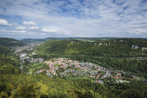 Germany, Baden-Wuerttemberg, Reutlingen, View of Albtrauf, municipality Lichtenstein - ELF001633