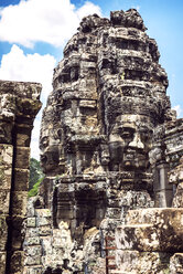 Cambodia, Siem Reap, Angkor Thom Temple, face tower - EHF000271