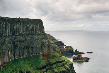 UK, Northern Ireland, County Antrim, basalt and sandstone cliffs at Causeway Coast - ELF001680