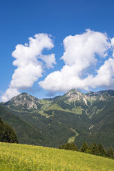 Germany, Bavaria, Chiemgau Alps, Breitenstein and Geigelstein as seen from Streichen - SIEF006844