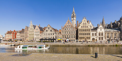 Belgien, Gent, Altstadt, historische Häuser am Fluss Leie - WD003359