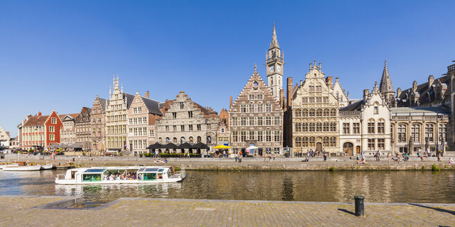 Belgien, Gent, Altstadt, historische Häuser am Fluss Leie - WD003359