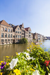 Belgium, Ghent, old town, houses at River Leie - WDF003363