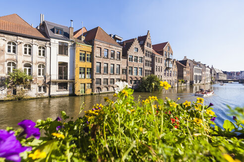 Belgien, Gent, Altstadt, Häuser am Fluss Leie - WDF003364