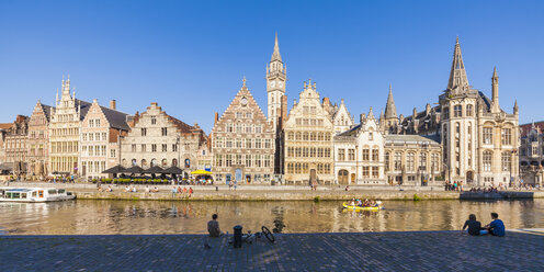 Belgien, Gent, Altstadt, Graslei, historische Häuser am Fluss Leie - WDF003367